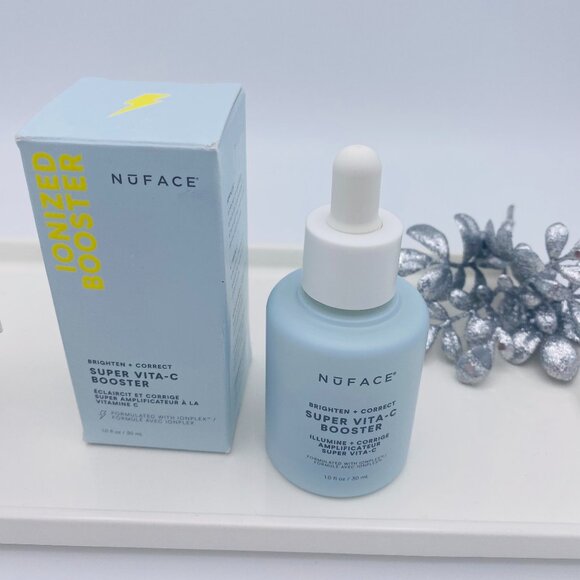 NuFACE Brighten + Correct Super Vita-C Booster, NEW - Full Size 1.0 oz 30 ml - Picture 2 of 14